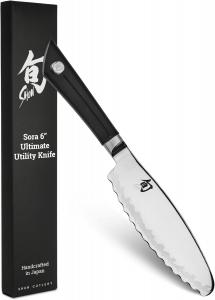 Shun Sora Ultimate Universalmesser, 15,2 см, ручной работы, японский кухонный нож, лезвие из стали VG10 и 420J, сбалансированная рукоятка