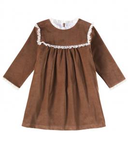 Платье из вельвета Carolina cotton La Coqueta, серо-коричневый