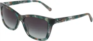 Солнцезащитные очки с оправой в виде фиолетового дымчатого рога от Nine West, 310 - Emerald - Smoke Horn