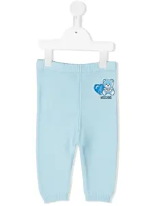 Брюки с нашивкой-логотипом Moschino Kids, синий