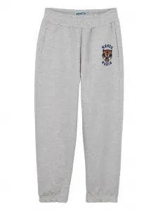 Спортивные брюки с вышивкой тигра Kenzo Kids, серый
