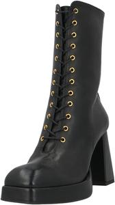 Женские классические ботильоны FOWT с квадратным носком, ремешками и шнуровкой, на массивном высоком каблуке, ботинки в стиле милитари, модные повседневные ботиночки, размер 4-16 US, Black