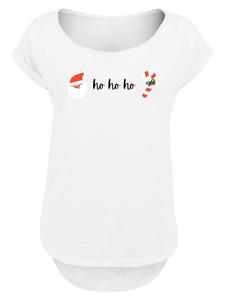 Удлиненная футболка Ho Ho Ho Christmas белого цвета F4NT4STIC