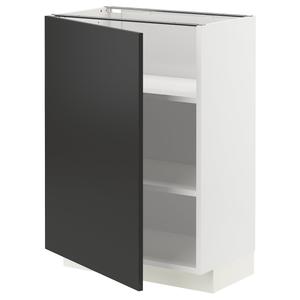 Тумба под шкаф с полками, белая/матовый антрацит Nickebo, 60x37 см IKEA Metod