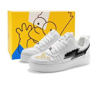 The Simpsons Кроссовки для скейтбординга унисекс, низкие, простые, белые/черные обсидиановые/серые