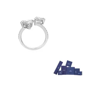 Swarovski Кристалл, родированное покрытие, кубический цирконий, кольца, женские, silver