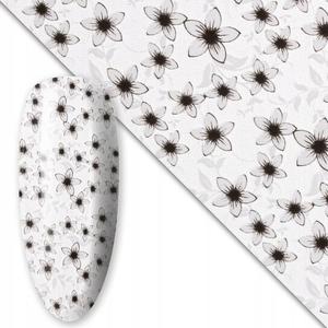 Трансферная фольга для нейл-арта 80 см Flower White №2, AllePaznokcie
