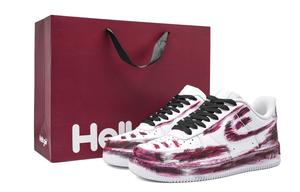 Nike Кроссовки Air Force 1 Graffiti Trajectory Cushioning Lightweight низкие для скейтборда унисекс белый красный