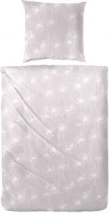 Комплект постельного белья Seersucker с цветочным узором, бежевый, 155x220 см + 80x80 см, бежевый Hahn