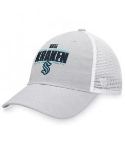 Мужская кепка Snapback Seattle Kraken Team Trucker серо-серого, белого цвета Fanatics