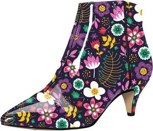Женские шикарные ботильоны XYD с низким каблуком-кистен и заостренным закрытым носком, боковой молнией, для вечеринки, с блестками, модные короткие ботильоны, Cartoon