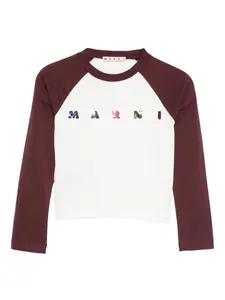Футболка с логотипом Marni Kids, белый
