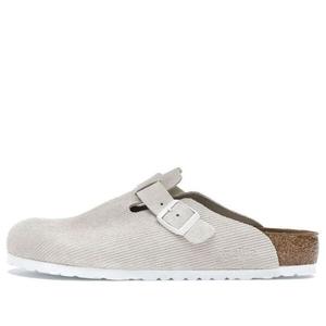 Тапочки x stssy boston suede embossed 'bone' Birkenstock, бежевый