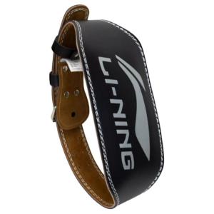 Спортивный ремень из синтетической кожи с логотипом бренда Li Ning, унисекс, черный, ширина 15,5 см