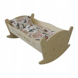 Большая Колыбка С Гравировкой + Имя + Кролик Пуцио Drewniane Wyroby