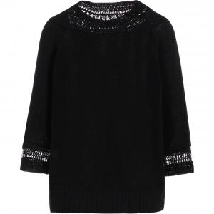 Свитер с воротником-стойкой в виде буквы Y, рукавами три четверти Yohji Yamamoto, черный