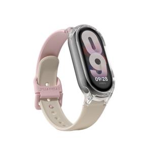 IBOANN Часы Strap Xiaomi Compatibility Silicone Material, Vintage White & Silt[2 Pack Manual Color Matching]