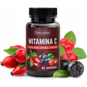 Витамин С, шиповник, черноплодная рябина, ацерола, 60 капсул Skoczylas