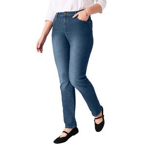Прямые джинсы plus size с эффектом чистоты Woman Within, Medium Stonewash