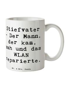 Белая кружка с надписью Отчим-герой Mr. & Mrs. Panda