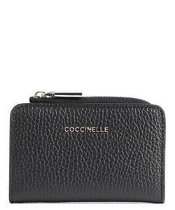 Мягкий кошелек металлик из зерненой кожи Coccinelle, черный