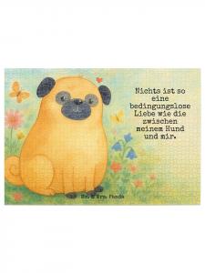 Mr. & Mrs. Panda Дизайн мопса-пазла с надписью белым цветом