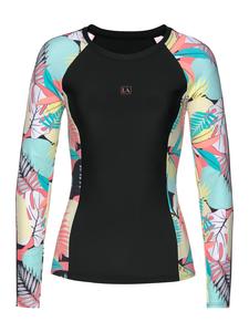 Черная рубашка для плавания с принтом LASCANA ACTIVE