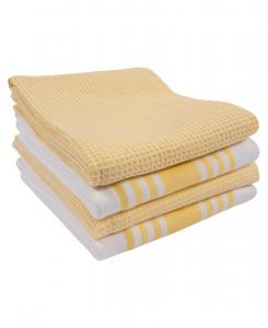 Набор кухонных полотенец Madison Waffle, 4 шт KAF Home, Yellow