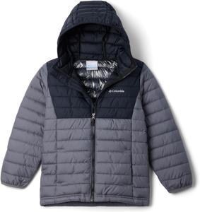 Куртка Columbia boys Powder Lite II с капюшоном, City Grey/Black
