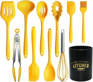Набор силиконовой кухонной утвари YunWuCloud, 11 предметов, желтый