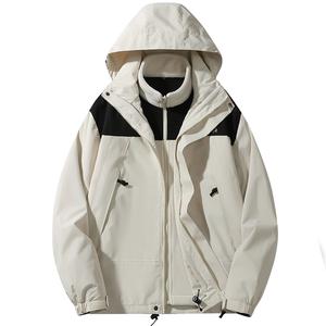 Jeep Ветрозащитная непромокаемая дышащая утепленная куртка унисекс, Ivory White[3-in-1]