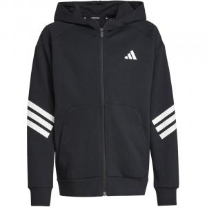 Толстовка с капюшоном Future Icons с тремя полосками для детей Adidas, черный