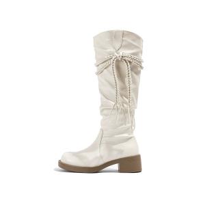 AFJI Высокие сапоги женские черные/экрю, цвет Ecru