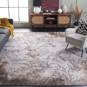 Ковер SAFAVIEH, 201 x 275 см, Craft Collection, Grey & Taupe, современный абстрактный дизайн, не линяет и прост в уходе, идеален для помещений с высокой проходимостью в гостиной, спальне (CFT864H)