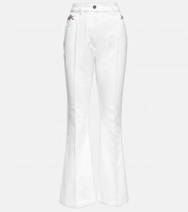 Расклешенные джинсы с высокой талией и декором Patou, белый