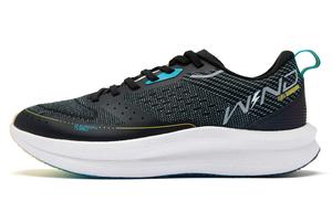 QIAODAN Strong Winds SE амортизирующие низкие кроссовки для бега мужские черный/ультра циан, цвет Black/Ultra Cyan