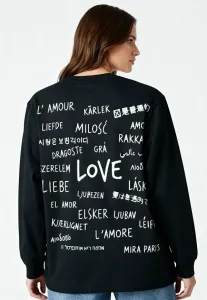 Футболка universal love из плотной ткани, размер 26, с длинными рукавами. Mira Paris, Black