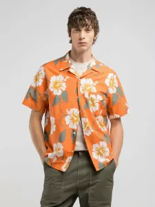 Хлопковая поплиновая рубашка «Алоха» с изображением гибискуса