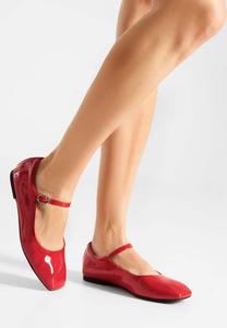 Балетки с ремешком на щиколотке MAYA Woden, красный