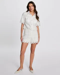 Женские кружевные шорты широкого покроя Morgan, белый