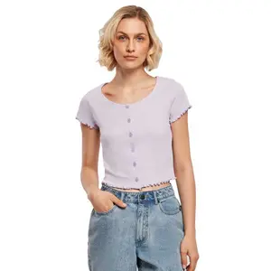 Футболка с коротким рукавом Urban Classics Cropped Button, синий