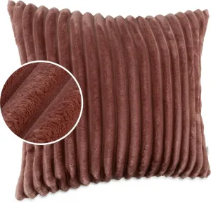 Декоративная подушка LILLI BIG CORD велюровая на молнии 60x60 см, однотонная, UNI розовый, подушка для дивана, легкая в уходе ANRO Trade GmbH