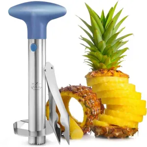 Прочный набор из 2 предметов для удаления сердцевины и нарезки ананаса - включает инструмент для удаления глазков с усиленным лезвием Zulay Kitchen, фиолетовый