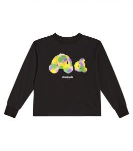 Хлопковая футболка с принтом Palm Angels, черный