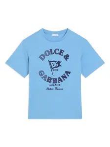 Хлопковая футболка Dolce & Gabbana Kids, синий