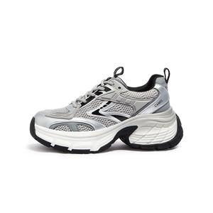 Низкие массивные кроссовки женские CAMEL, серебристо-красные