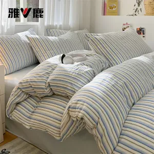 Yalu Пододеяльник 200х230 см из хлопка, цвет Lansu Tiao + Sky Blue