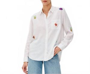 Рубашка на пуговицах с вышивкой «Остров Чарли» белого цвета Rails, белый
