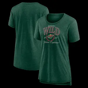 Женская зеленая футболка Minnesota Wild Reign Supreme Tri-Blend Unbranded