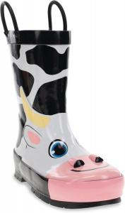 Детские резиновые сапоги Western Chief с ручками для надевания - премиальные водонепроницаемые сапоги для мальчиков и девочек, Colbie Cow